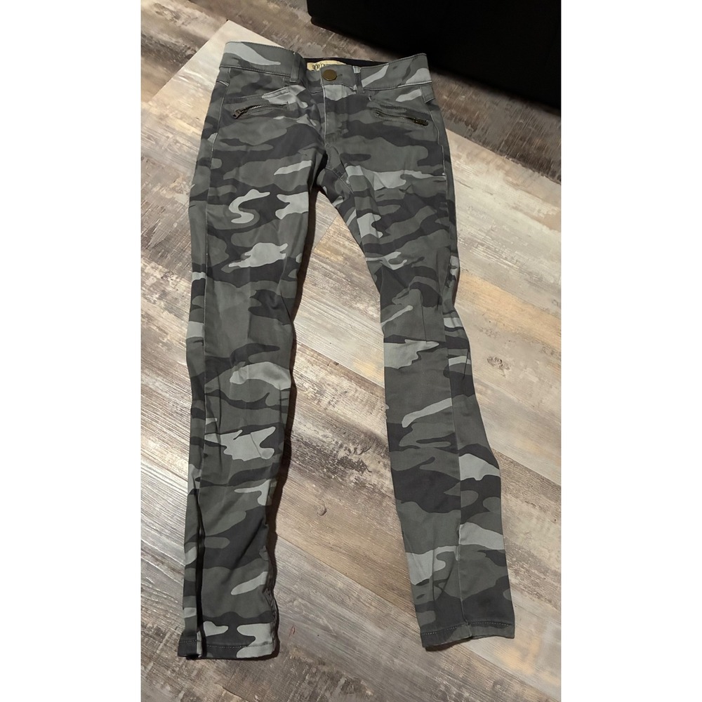 Democracy Absolution Camo Skinny Pants Green Grey Camouflage Ankle Zip Size 2